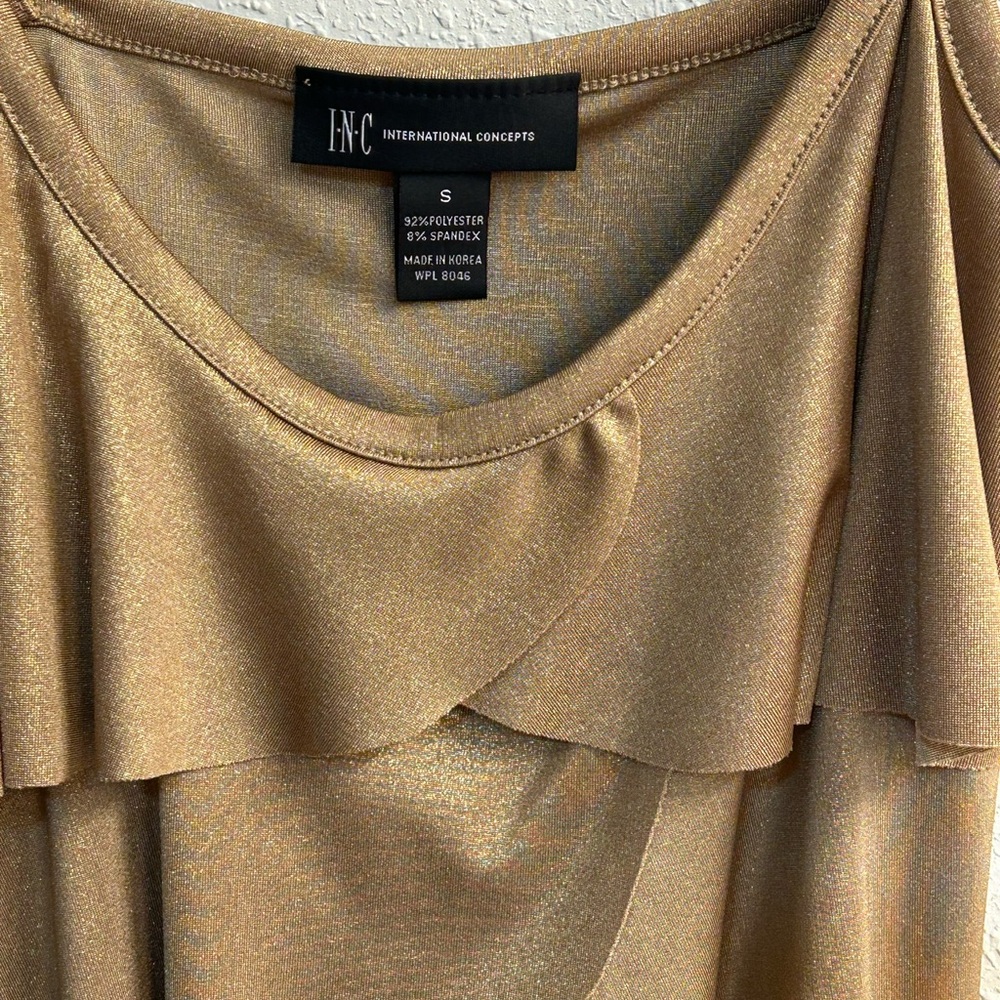 INC Gold Sleeveless Top
